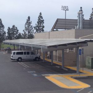 solar panels on the parking shade