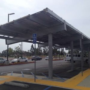 solar panels on the car parking shade