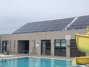 solar panel at swimming pool