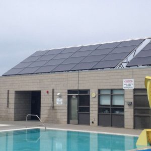 solar panel at swimming pool
